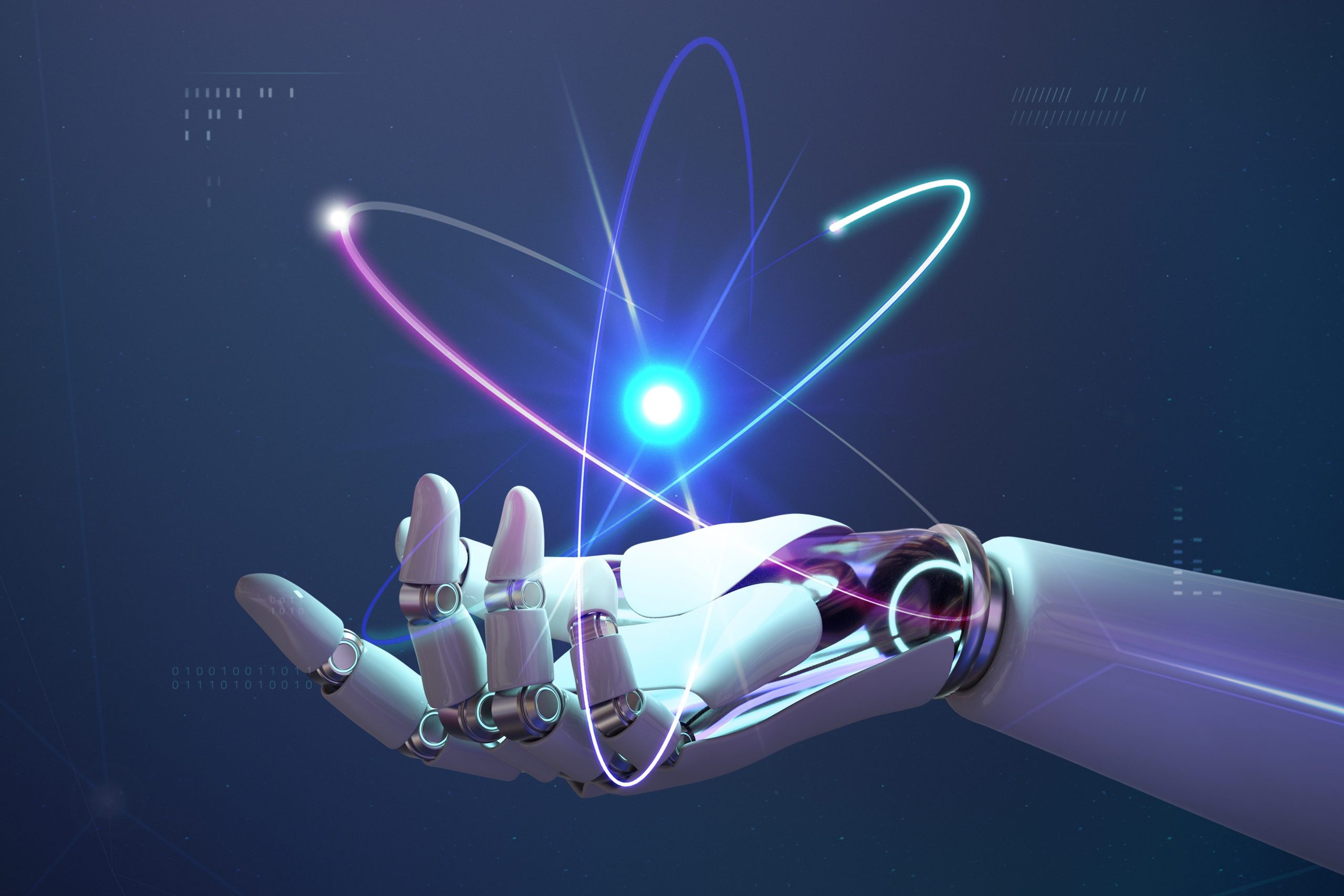 On peut reconnaitre dans la main d'un robot le symbole de l'énergie de React